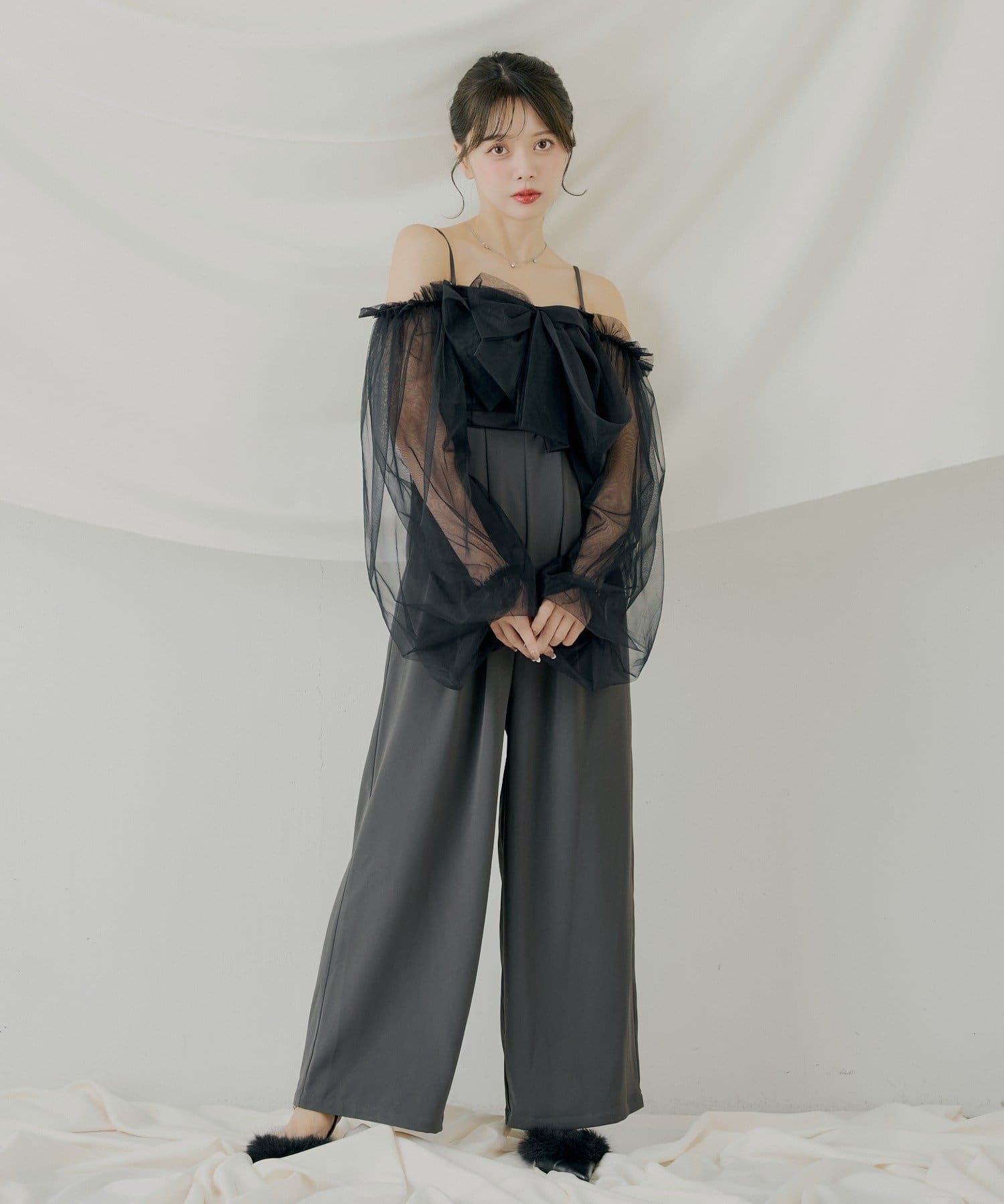 オケージョン】フロントリボンドッキングコンビネゾン【SALON by Chico