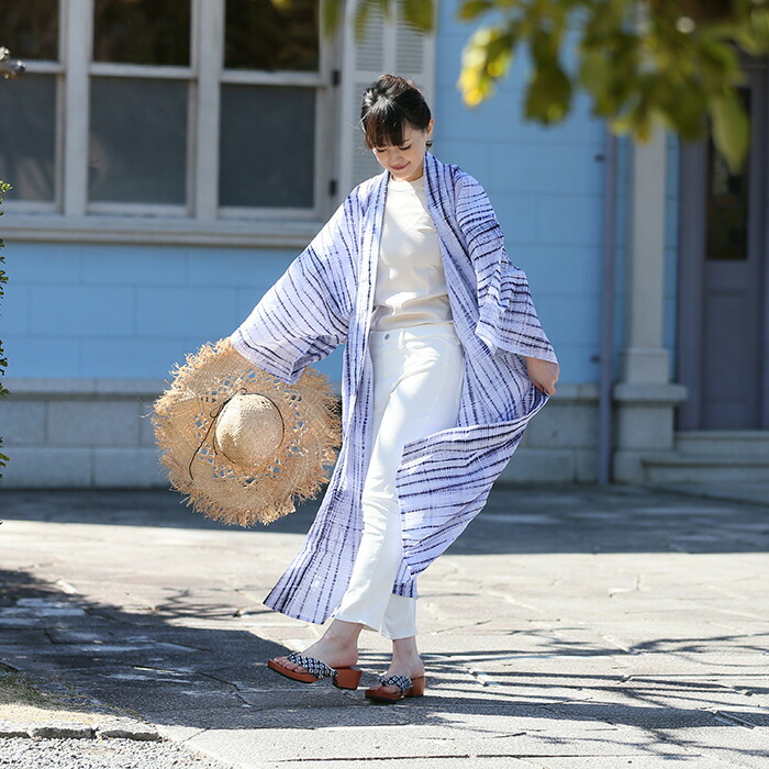 有松絞り 浴衣 ドレス 全行程国産 リゾートや温泉に 着物ローブ 着物
