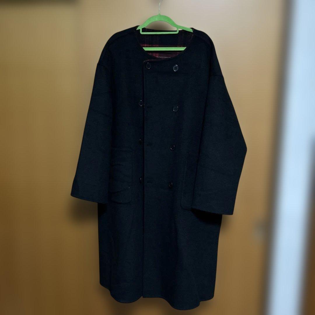 IEDIT きくちあつこコラボ 2-WAYリバーコート レッドチェック×ブラック IEDIT[イディット] きくちあつこさんコラボ チェックと無地で華やかに