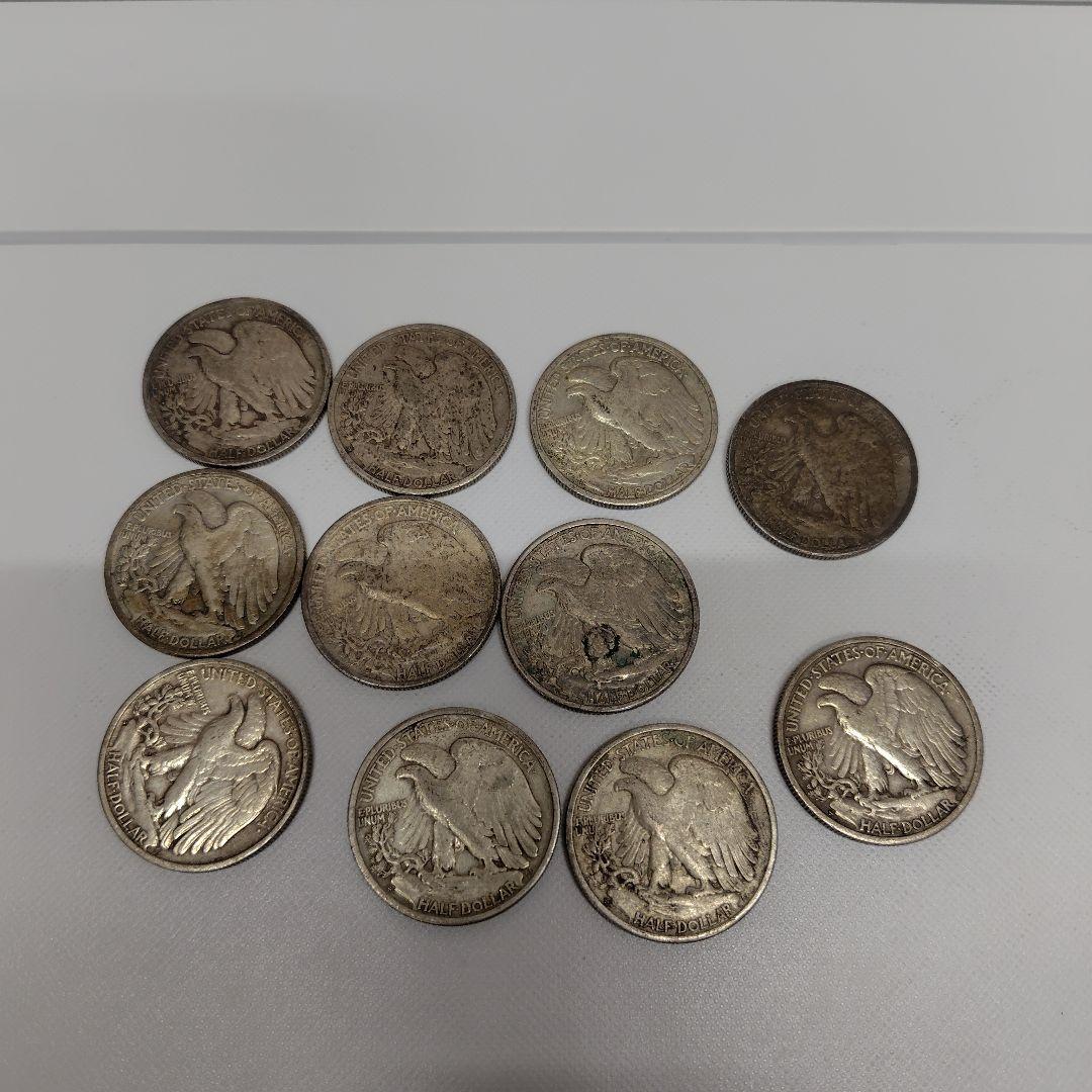 銀貨22枚セットリバティウォーキング ハーフダラー S刻印11枚&無刻印11枚 アメリカ 50セント 銀貨 ハーフダラー ウォーキングリバティ 1934年