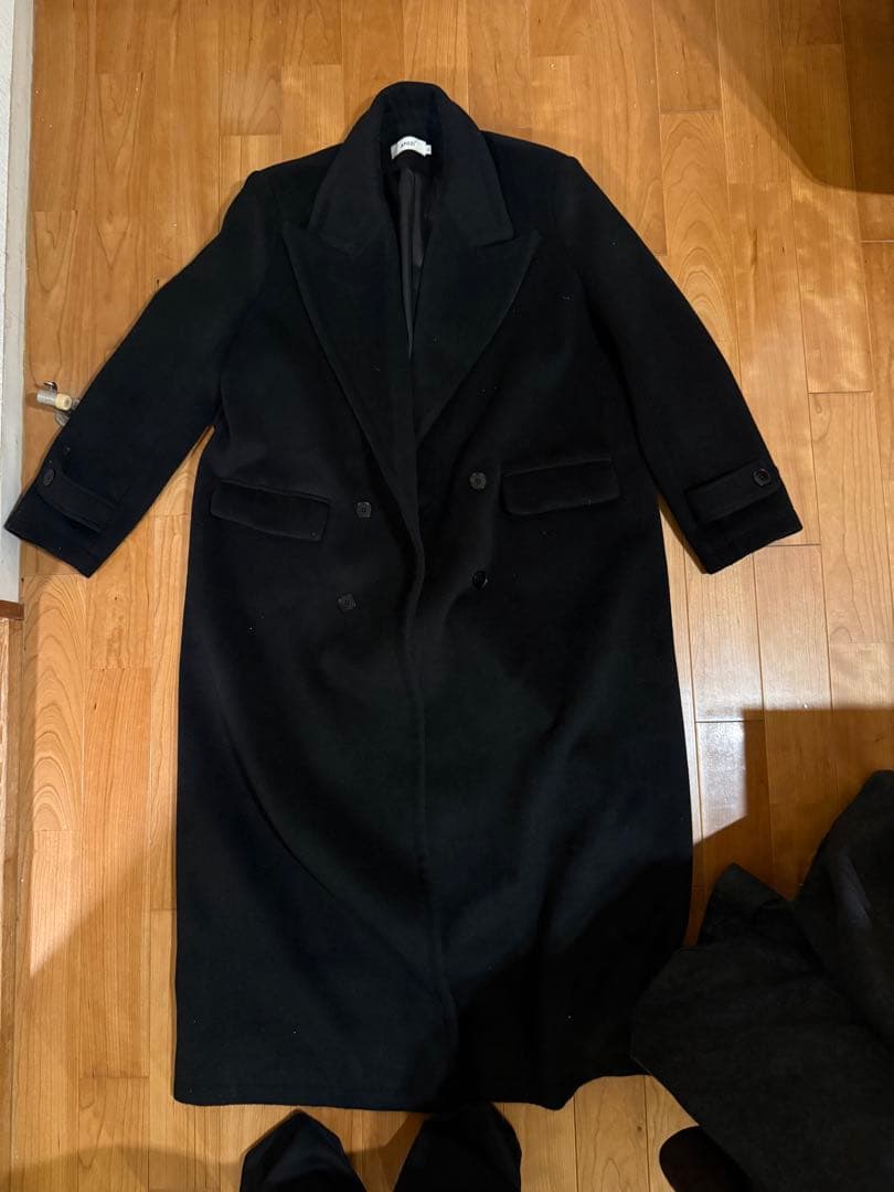 ロングコート　ブラック　コート ウール100％のロングコート 5号・ブラック｜東京ソワールオンラインストア
