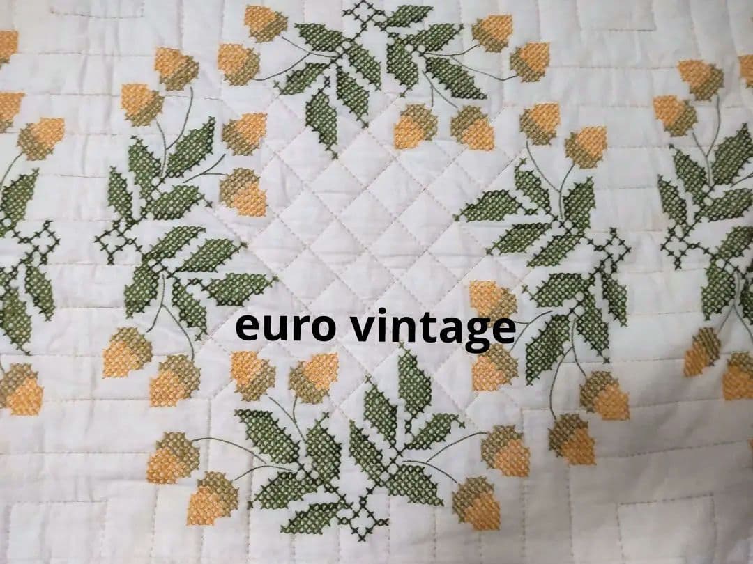 フランスアンティーク どんぐり ヴィンテージ クロスステッチ キルティング フランスアンティーク どんぐり ヴィンテージ クロスステッチ キルティング