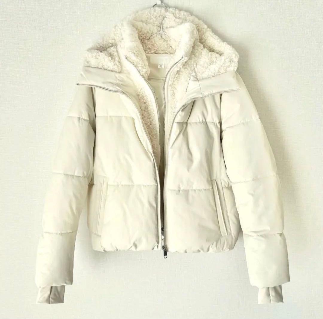 ZARA フェイクシープスキンフード付き撥水ウィンドブレーカー