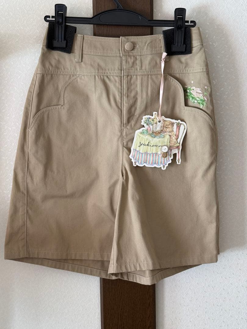 yukiemonうさぎ刺繍ハート型ポケット ショートパンツ yukiemonうさぎ刺繍ハート型ポケット ショートパンツ yukiemonうさぎ