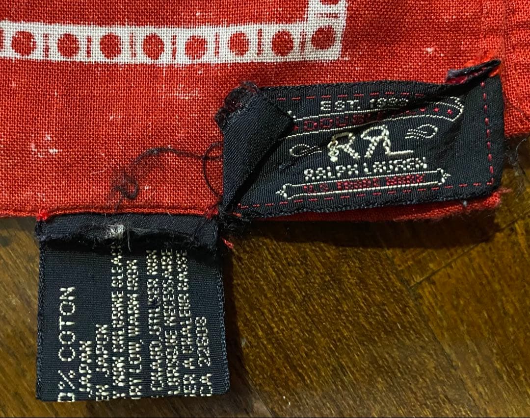 初期　RRL ダブルアールエル　バンダナ　メイドインジャパン ダブルアールエル) RRL 本藍染め ネイティブ & ロゴ バンダナ